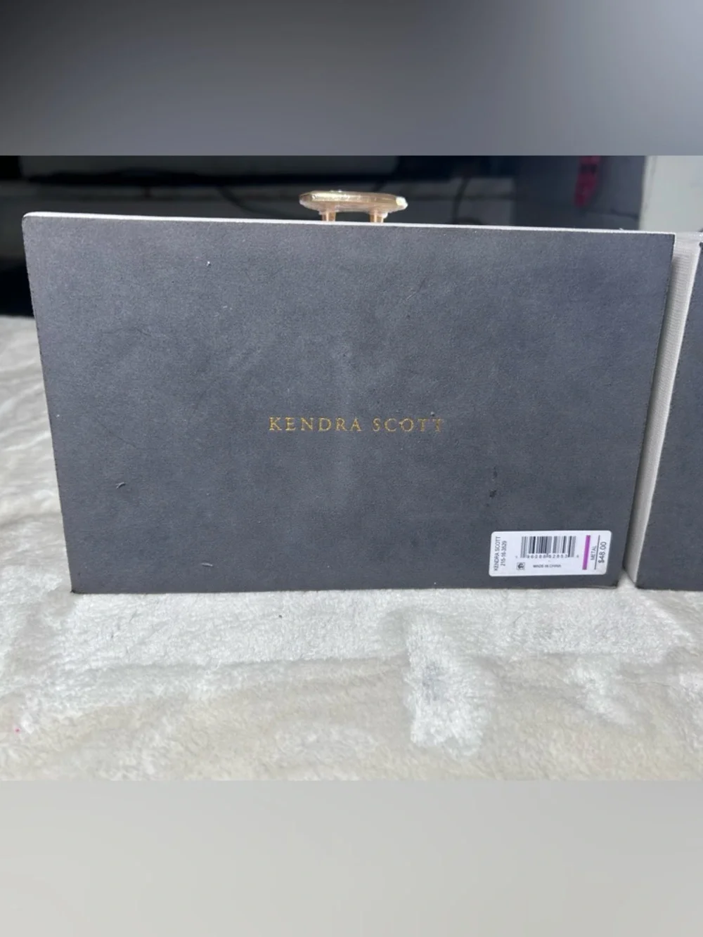 2 NEW Kendra Scott Gray Faux Leather Jewelry Boxes *with Defects*